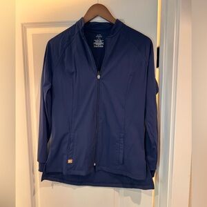 Scrub jacket size small brand Alta navy blue